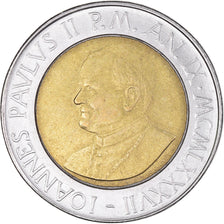 Monnaie, Cité du Vatican, John Paul II, 500 Lire, 1987, TTB+, Bimétallique