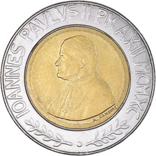 Coin, VATICAN CITY, John Paul II, 500 Lire, 1990, MS(63), Bi-Metallic, KM:225
