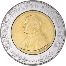 Coin, VATICAN CITY, John Paul II, 500 Lire, 1990, MS(63), Bi-Metallic, KM:225