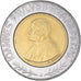 Coin, VATICAN CITY, John Paul II, 500 Lire, 1990, MS(63), Bi-Metallic, KM:225
