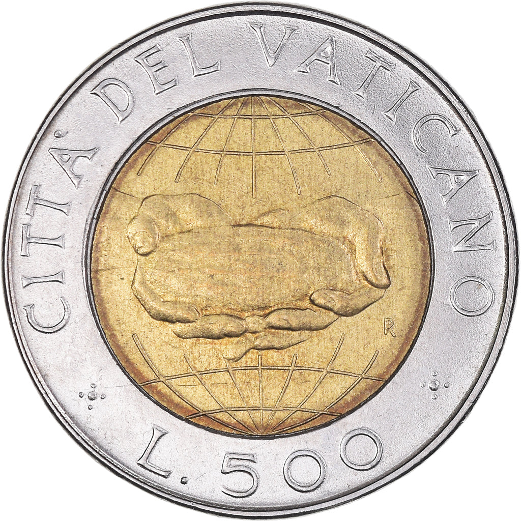 Coin, VATICAN CITY, John Paul II, 500 Lire, 1992, MS(63), Bi-Metallic, KM:241