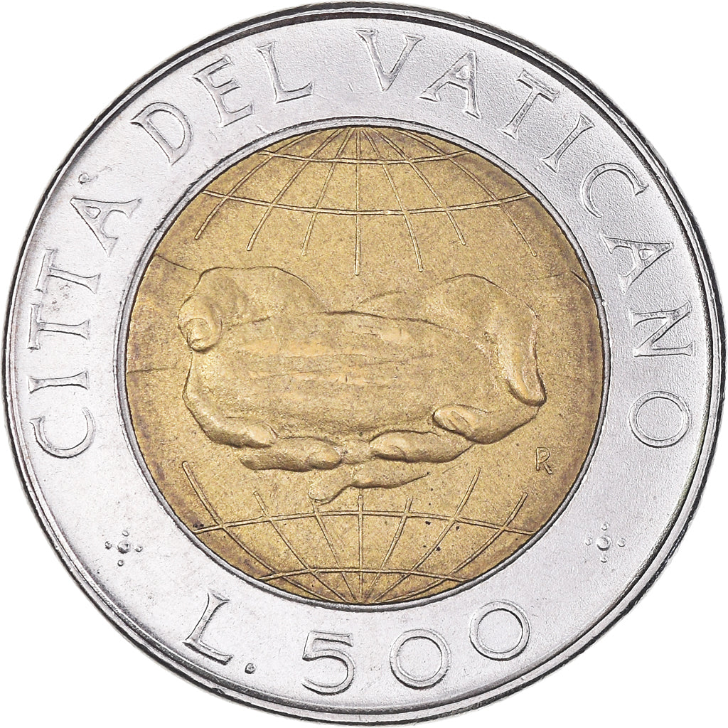Coin, VATICAN CITY, John Paul II, 500 Lire, 1992, MS(63), Bi-Metallic, KM:241