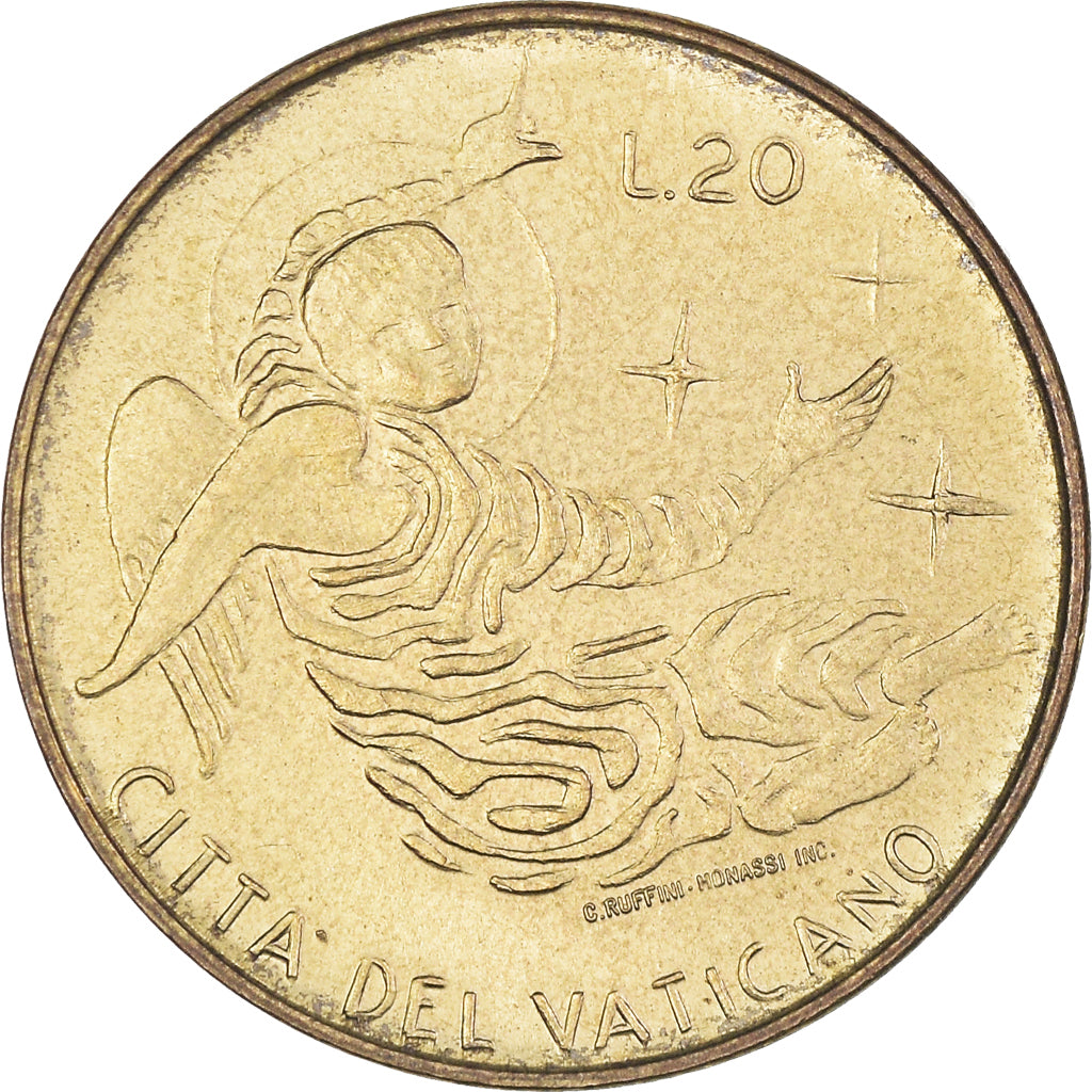 Moneta, PAŃSTWO WATYKAŃSKIE, Paul VI, 20 Lire, 1969, Roma, MS(63)