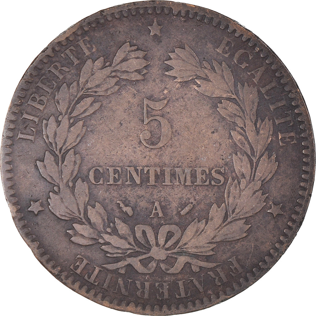 Moneta, Francja, Cérès, 5 Centimes, 1896, Paris, EF(40-45), Brązowy