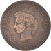 Moneta, Francia, Cérès, 5 Centimes, 1876, Paris, MB, Bronzo, KM:821.1