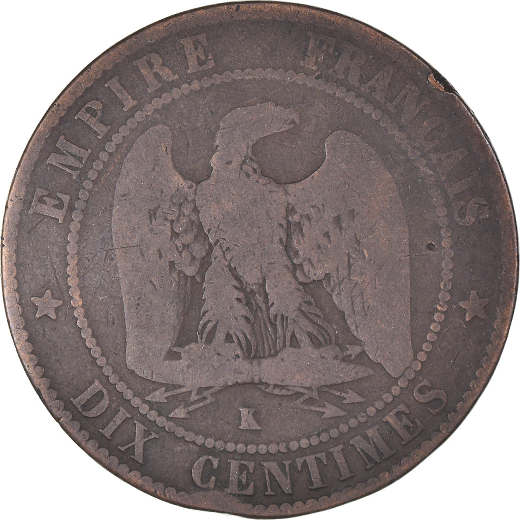 Munten, Frankrijk, Napoleon III, Napoléon III, 10 Centimes, 1855, Bordeaux, FR