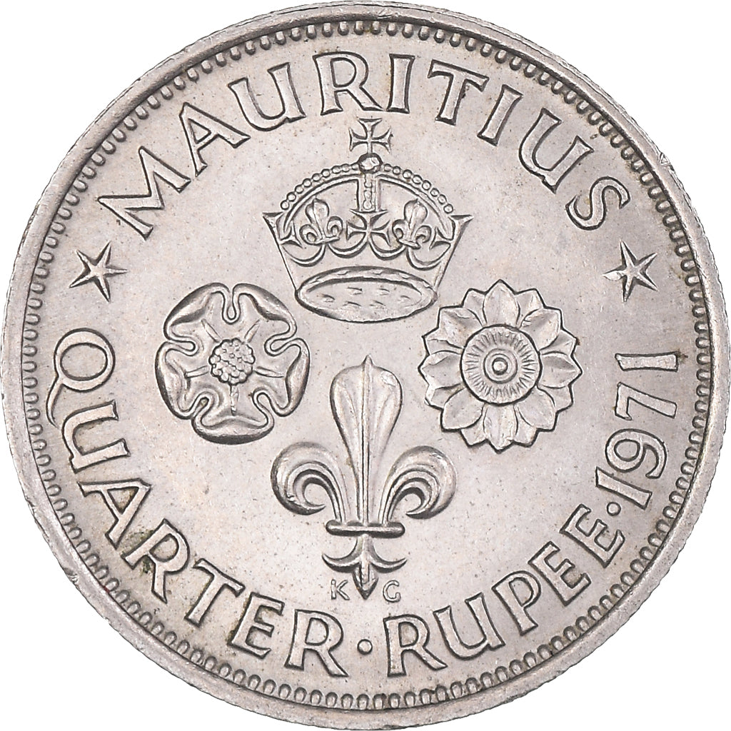 Moneta, Mauritius, Elizabeth II, 1/4 Rupee, 1971, AU(50-53), Miedź-Nikiel