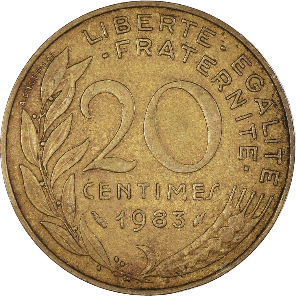 Coin, France, Marianne, 20 Centimes, 1983, Paris, VF(30-35), Aluminum-Bronze