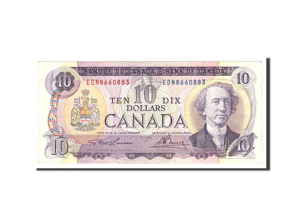 Canada, 10 Dollars, 1971, KM:88c, Undated, BB