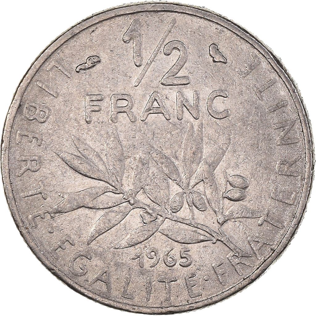 Monnaie, France, Semeuse, 1/2 Franc, 1965, Paris, TB+, Nickel, Gadoury:429
