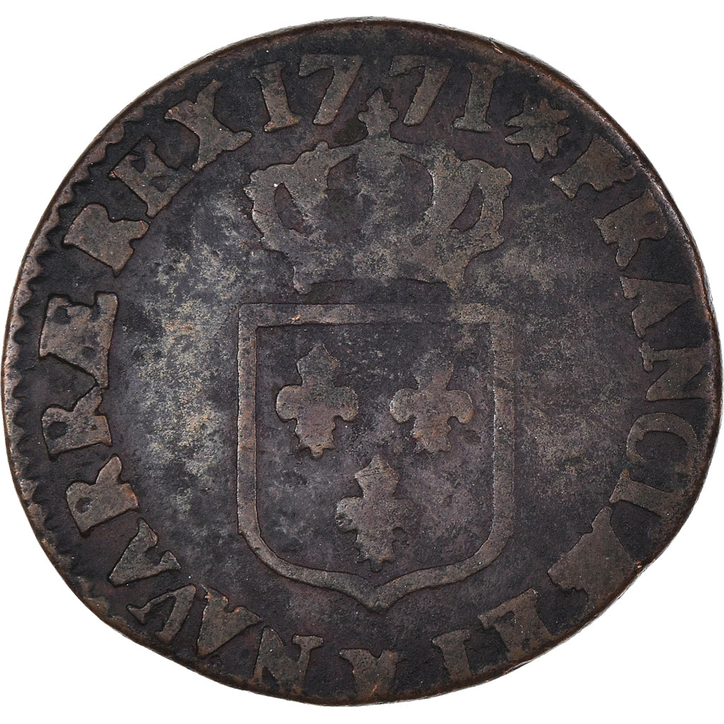 Munten, Frankrijk, Louis XV, Demi sol à la vieille tête, 1/2 Sol, 1771