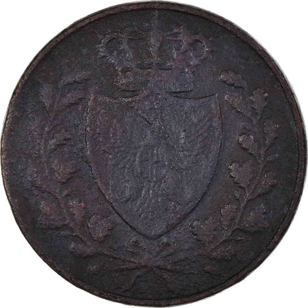 Moneta, STATI ITALIANI, SARDINIA, Carlo Felice, 5 Centesimi, 1826, Torino, MB