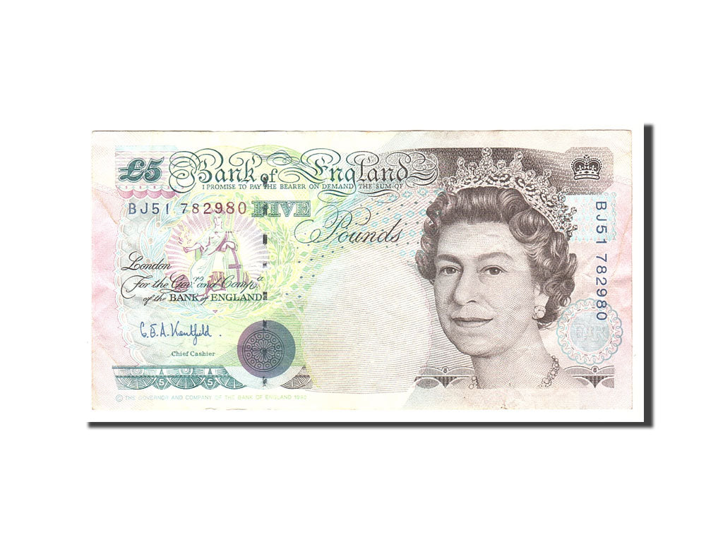 Great Britain, 5 Pounds, 1991, KM:382b, Undated, EF(40-45)