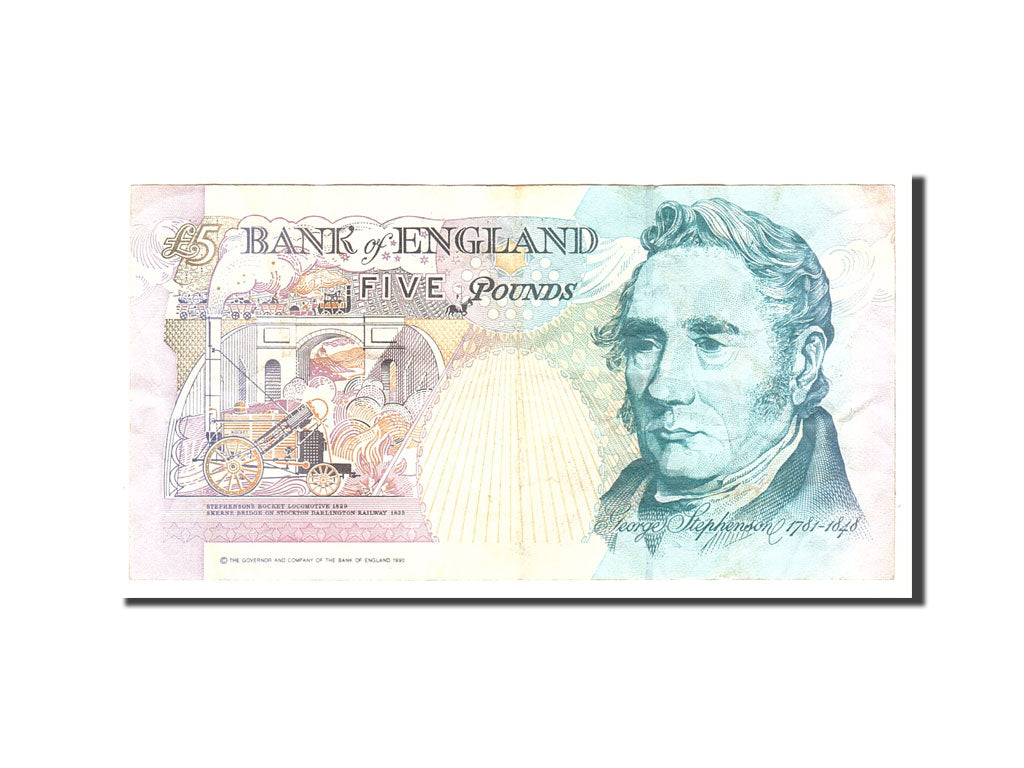 Great Britain, 5 Pounds, 1991, KM:382b, Undated, EF(40-45)