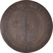 Monnaie, France, Napoleon III, Napoléon III, 10 Centimes, 1863, Paris, B+