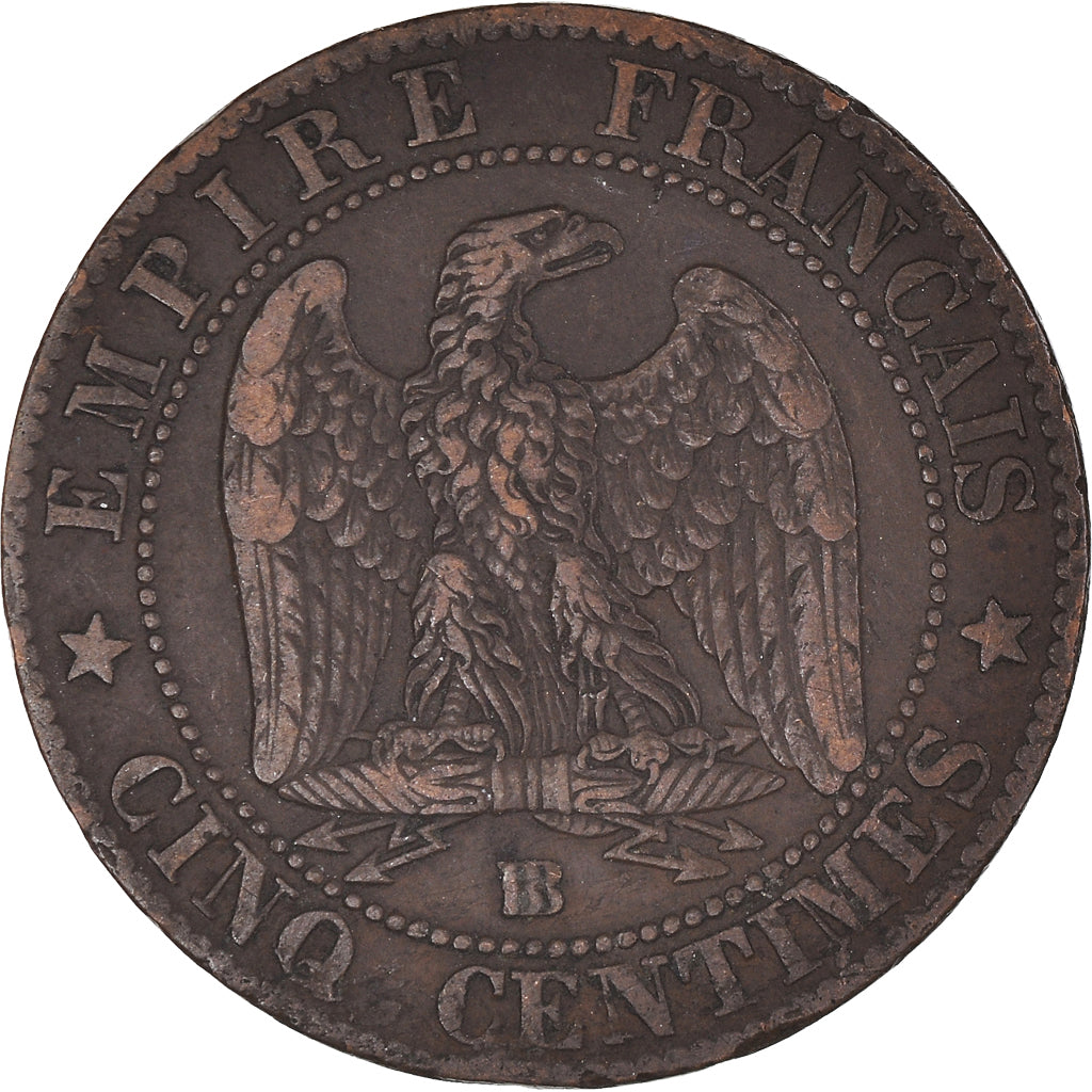 Moneta, Francja, Napoleon III, Napoléon III, 5 Centimes, 1862, Strasbourg