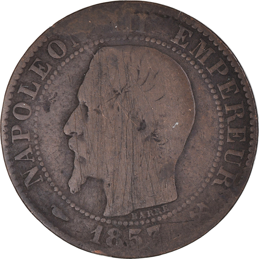 Moneta, Francja, Napoleon III, Napoléon III, 5 Centimes, 1853, Rouen, F(12-15)