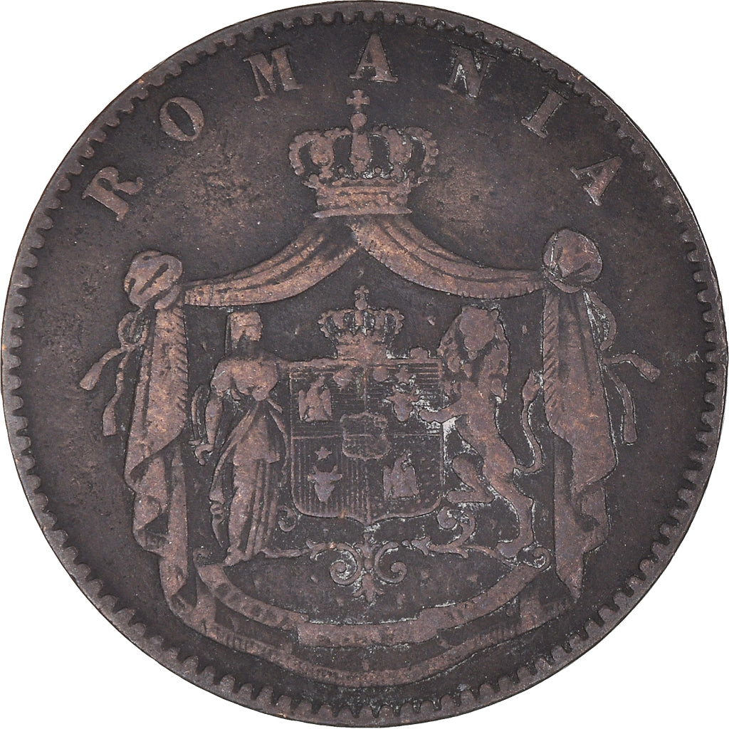 Coin, Romania, Carol I, 5 Bani, 1867, VF(30-35), Copper, KM:3.2