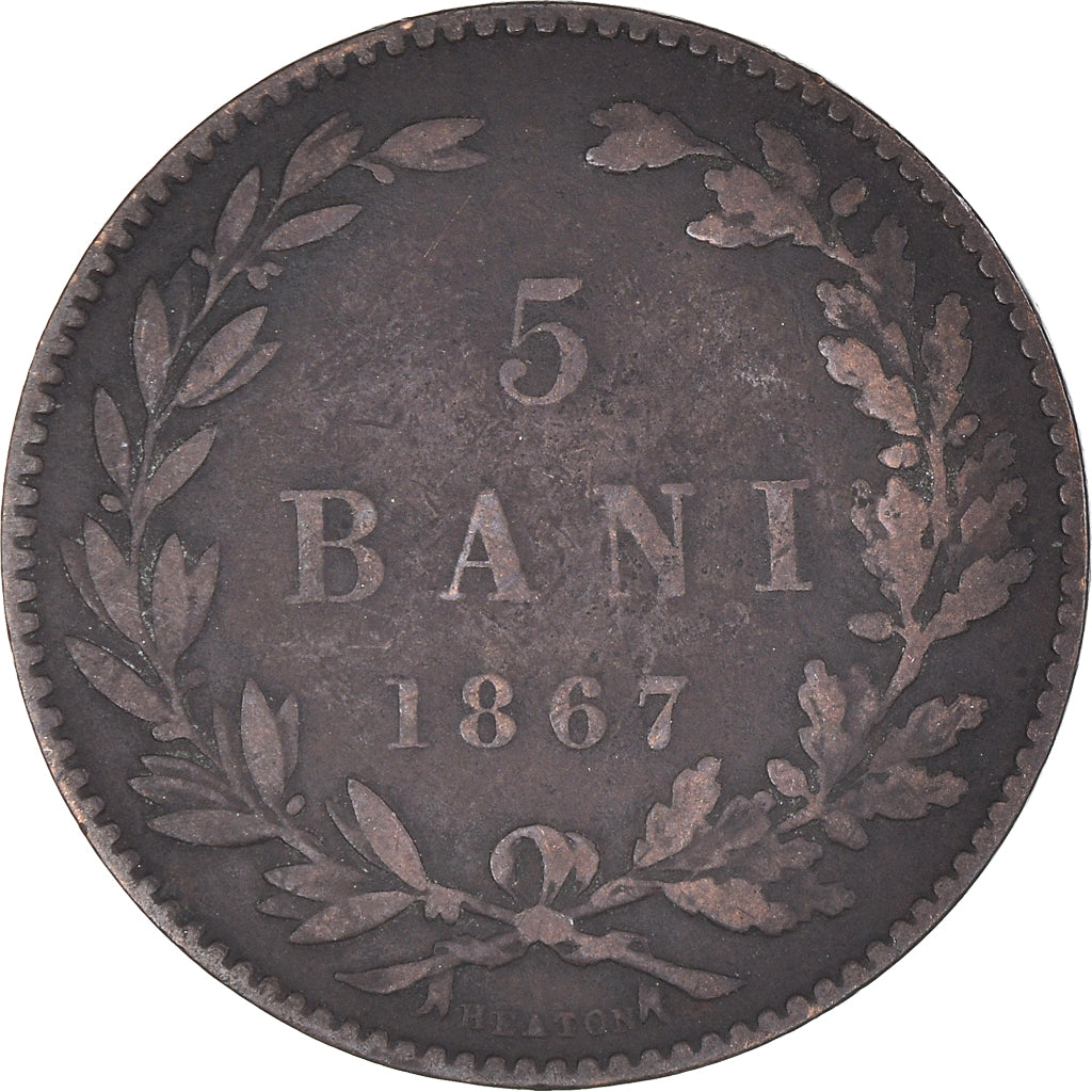 Coin, Romania, Carol I, 5 Bani, 1867, VF(30-35), Copper, KM:3.2