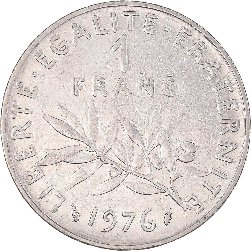 Moneta, Francia, Semeuse, Franc, 1976, Paris, MB, Nichel, KM:925.1, Gadoury:474
