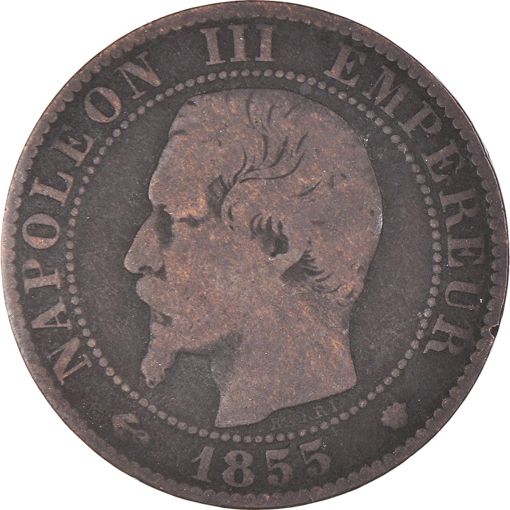Moneta, Francia, Napoleon III, Napoléon III, 5 Centimes, 1855, Marseille, B+