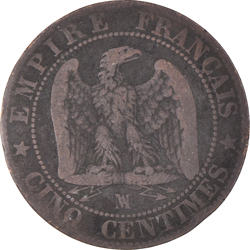 Moneta, Francia, Napoleon III, Napoléon III, 5 Centimes, 1855, Marseille, B+