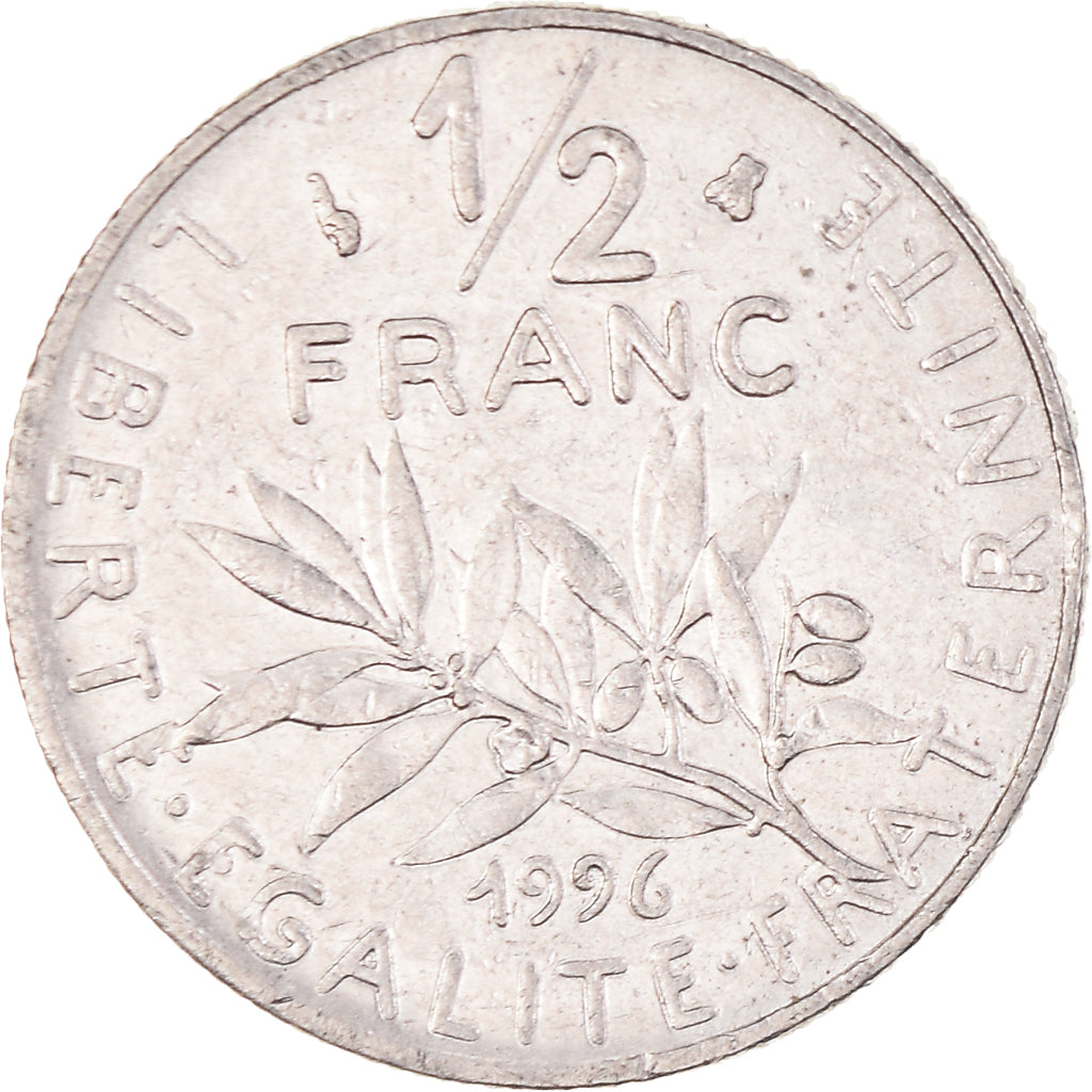 Monnaie, France, Semeuse, 1/2 Franc, 1996, TTB, Nickel, Gadoury:429, KM:931.2