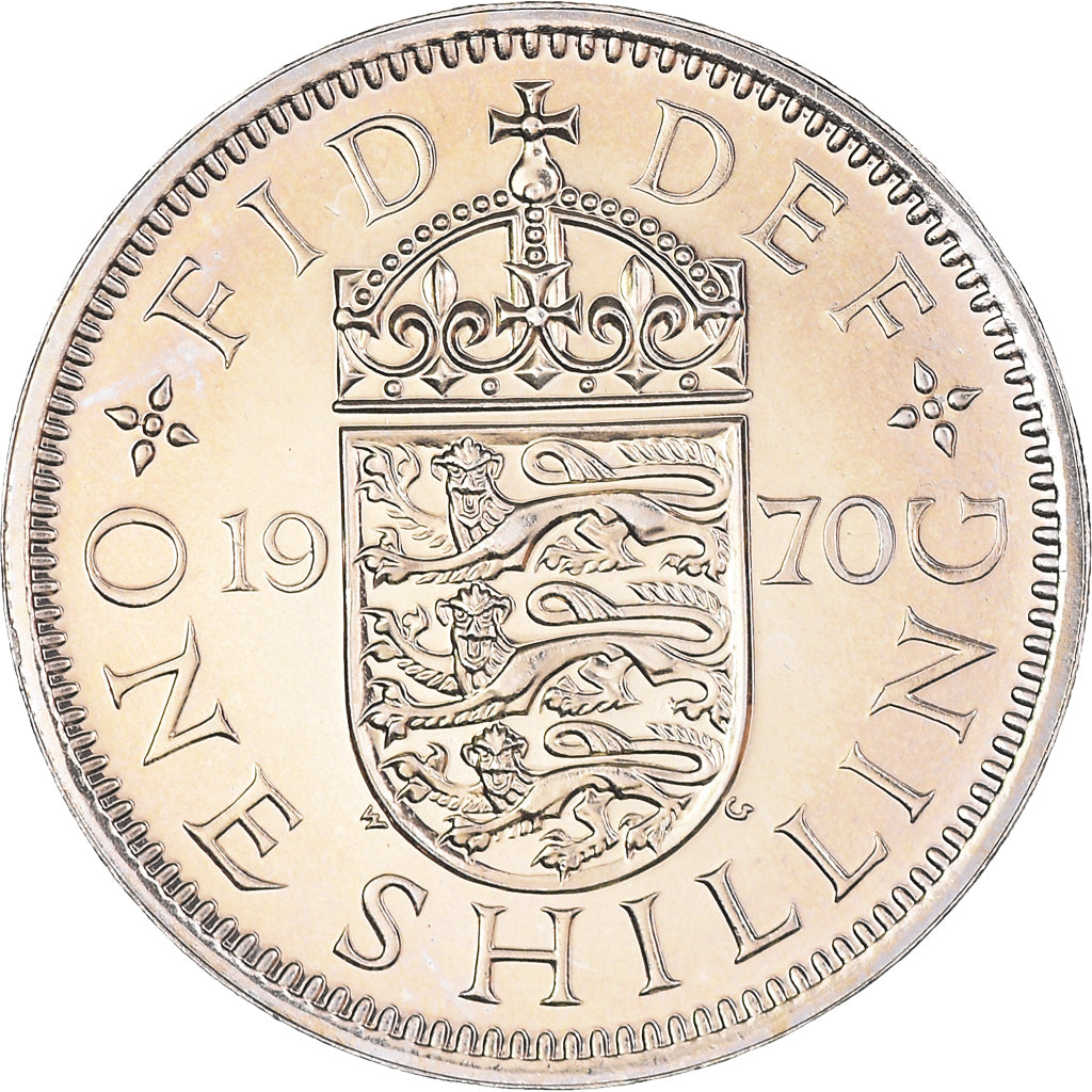 Coin, Great Britain, Shilling, 1970, MS(63), Copper-nickel