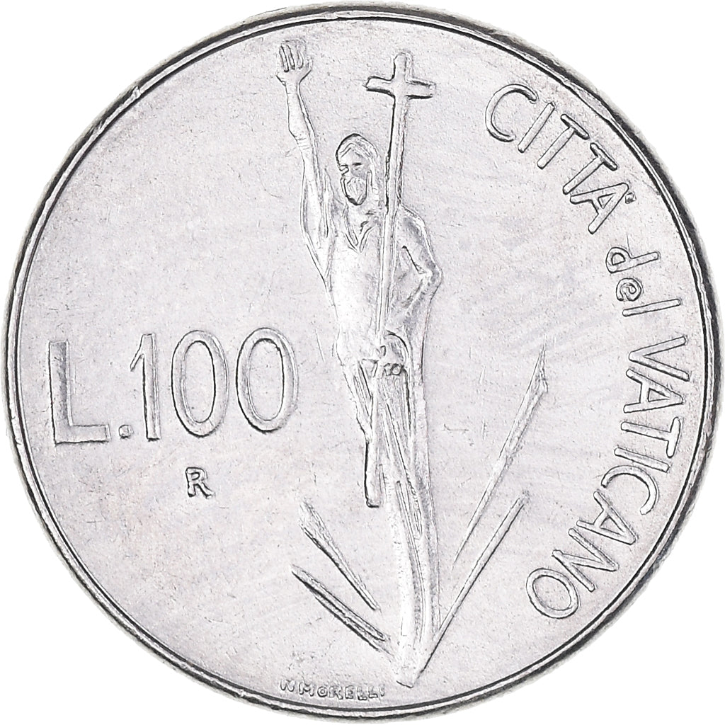 Coin, VATICAN CITY, John Paul II, 100 Lire, 1991, FDC, MS(63), Stainless Steel