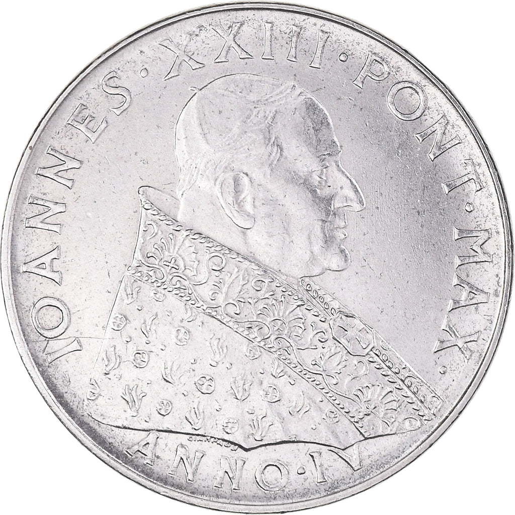 Münze, Vatikanstadt, John XXIII, 50 Lire, 1962, UNZ, Stainless Steel, KM:72