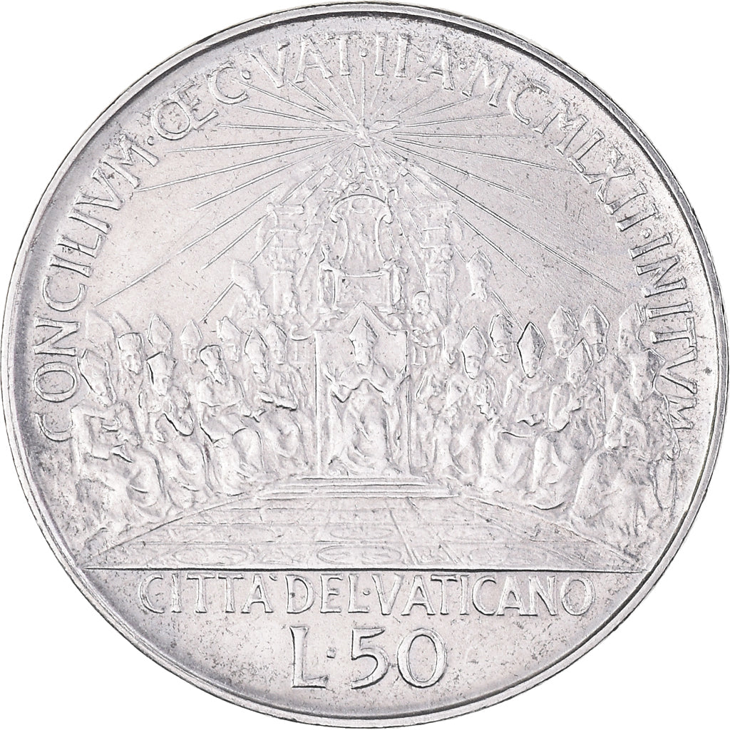 Münze, Vatikanstadt, John XXIII, 50 Lire, 1962, UNZ, Stainless Steel, KM:72
