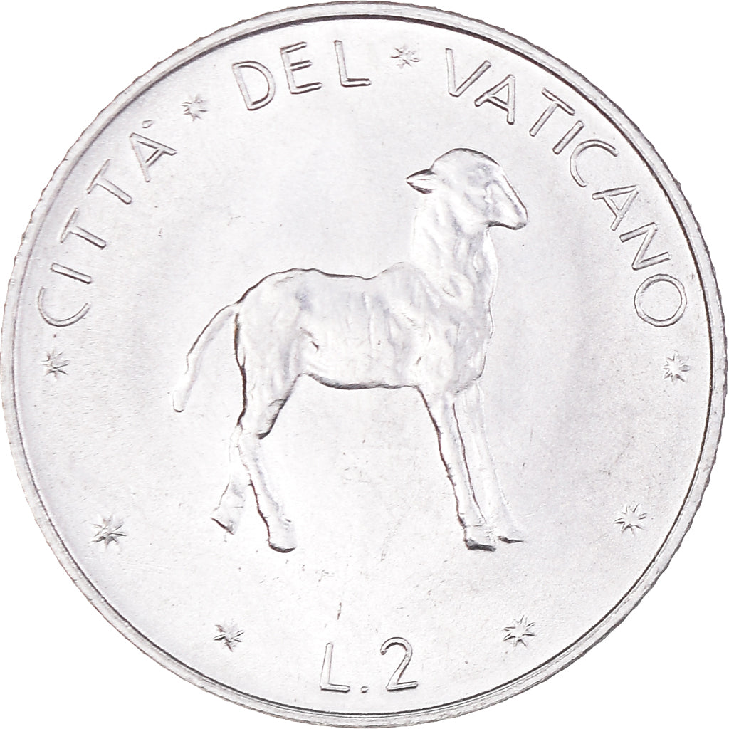 Coin, VATICAN CITY, Paul VI, 2 Lire, 1972, MS(63), Aluminum, KM:117