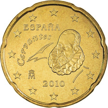 Spain, 20 Euro Cent, 2010, Madrid, MS(65-70), Brass, KM:1148