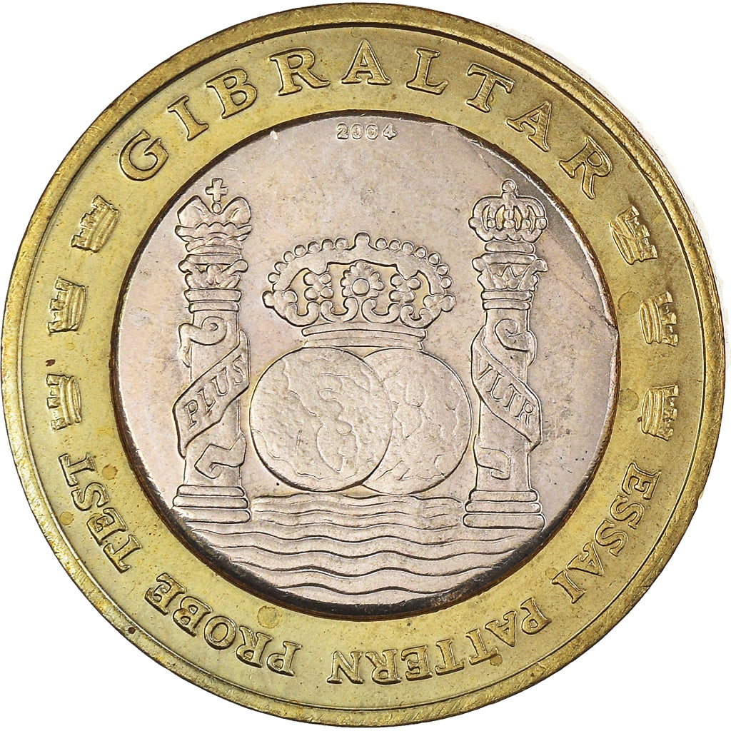 Gibraltar, Fantasy euro patterns, Euro, 2004, MS(63), Bi-Metallic
