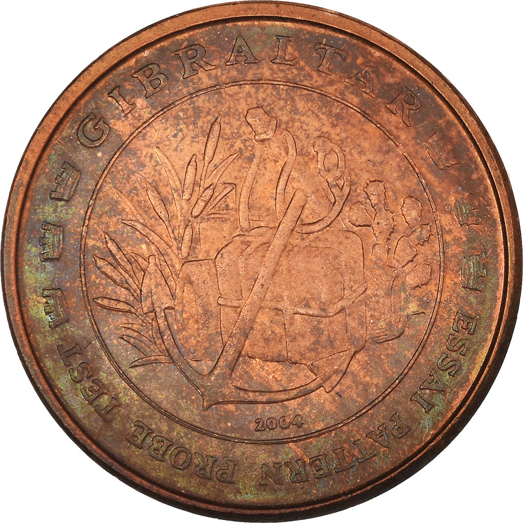 Gibraltar, Fantasy euro patterns, 5 Euro Cent, 2004, MS(63), Copper Plated Steel