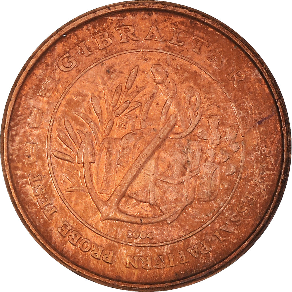Gibraltar, Fantasy euro patterns, Euro Cent, 2004, MS(63), Copper Plated Steel