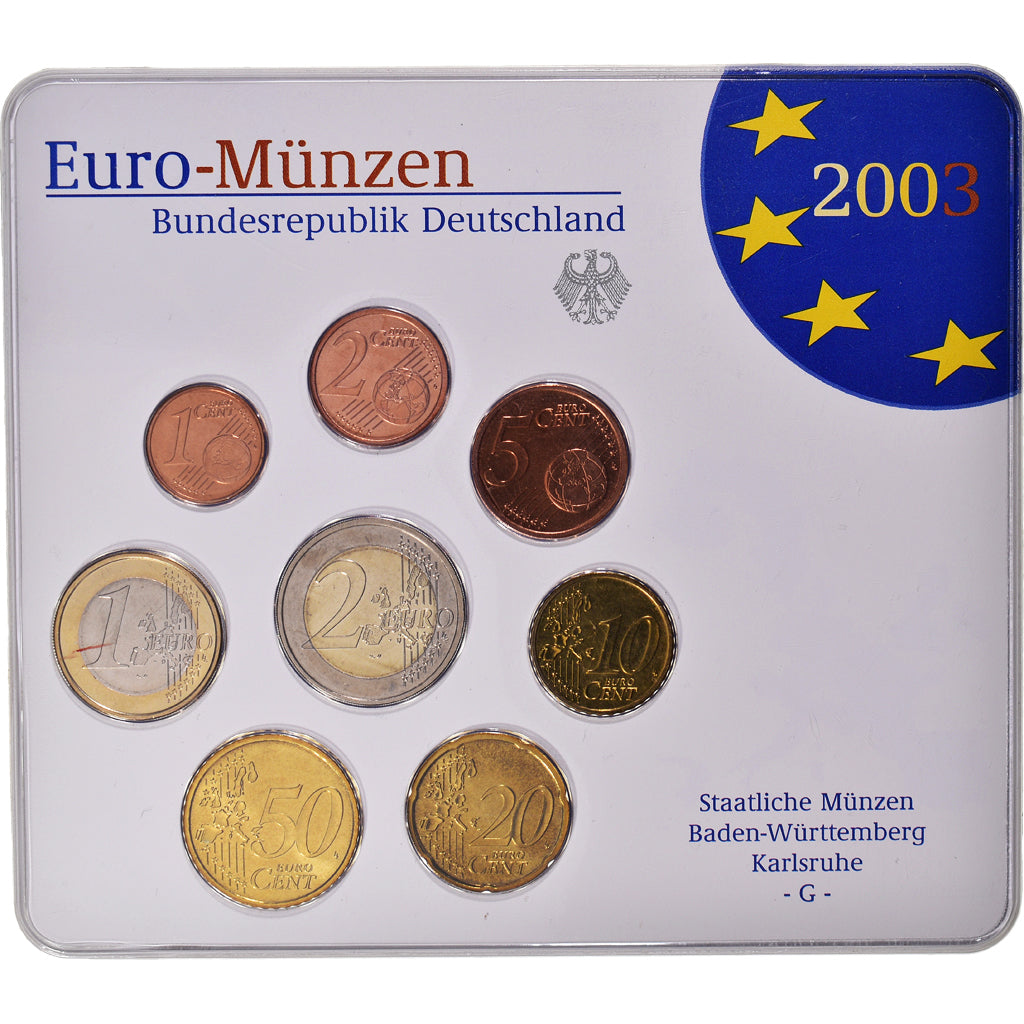 Germania, 1 Cent to 2 Euro, 2003, Karlsruhe, Set Euro .G, FDC, N.C.