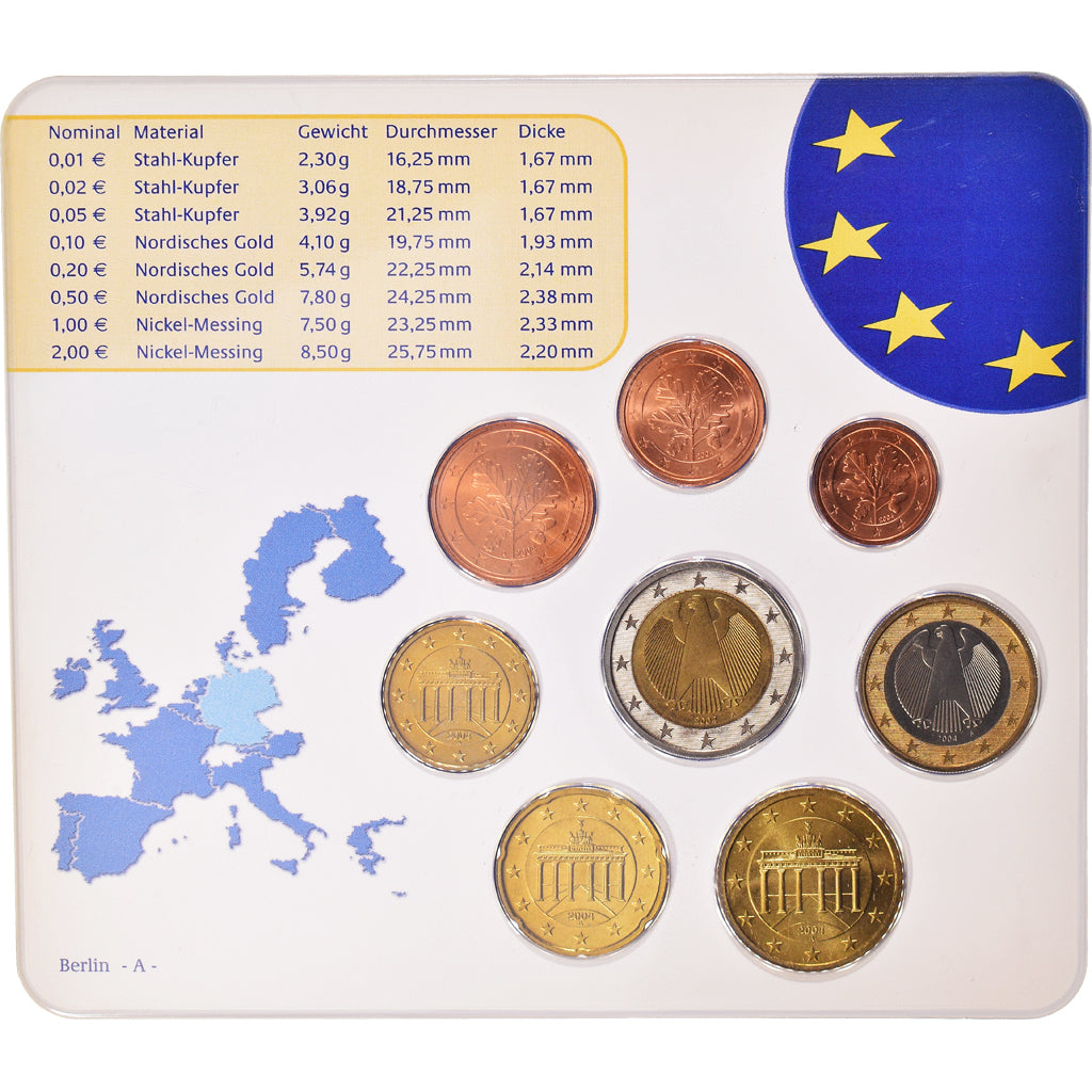 Germania, 1 Cent to 2 Euro, 2004, Berlin, Set Euro, FDC, N.C.