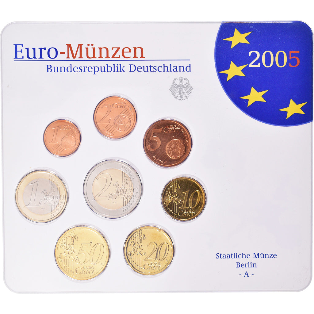 Niemcy, 1 Cent to 2 Euro, 2005, Berlin, Set Euro, MS(65-70), ND