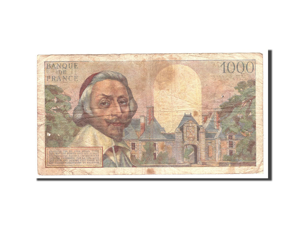 France, 1000 Francs, 1954, KM:134a, 1954-10-07, F(12-15)