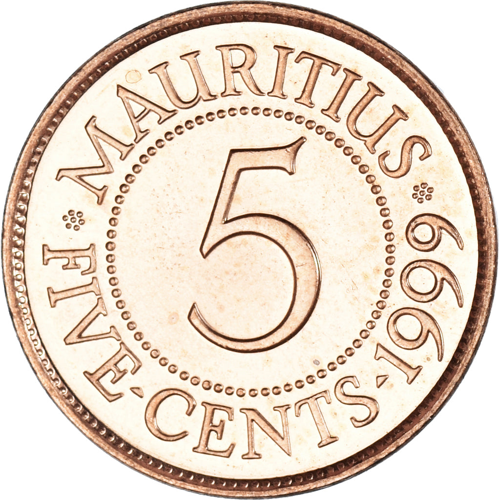 Monnaie, Maurice, 5 Cents, 1999, FDC, Cuivre plaqué acier, KM:52
