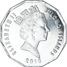 Moeda, Ilhas Salomão, 50 Cents, 2010, MS(63), Aço Niquelado, KM:29a