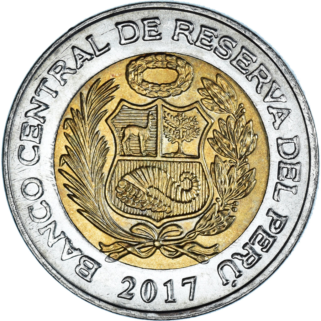 Moneda, Perú, 5 Soles, 2017, SC, Bimetálico, KM:402