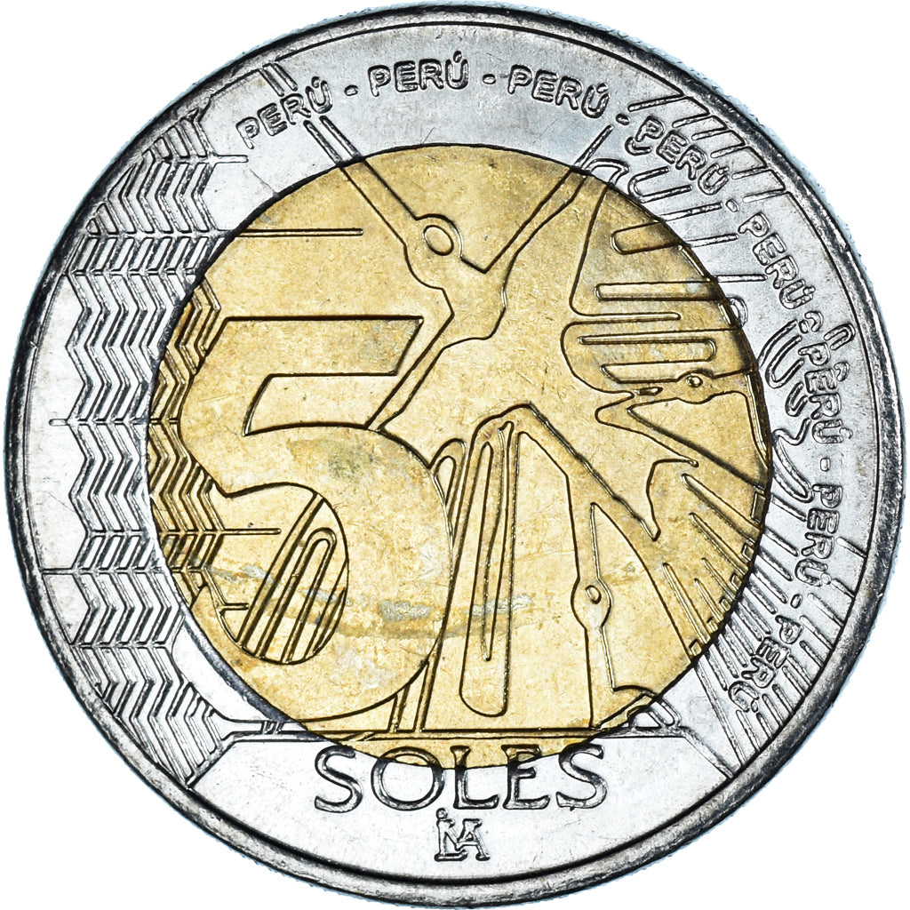 Moneda, Perú, 5 Soles, 2017, SC, Bimetálico, KM:402