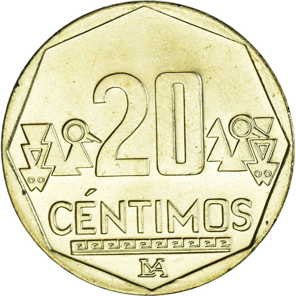 Coin, Peru, 20 Centimos, 2015, MS(63), laiton, KM:306