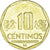 Coin, Peru, 10 Centimos, 2015, MS(63), Brass, KM:305.4