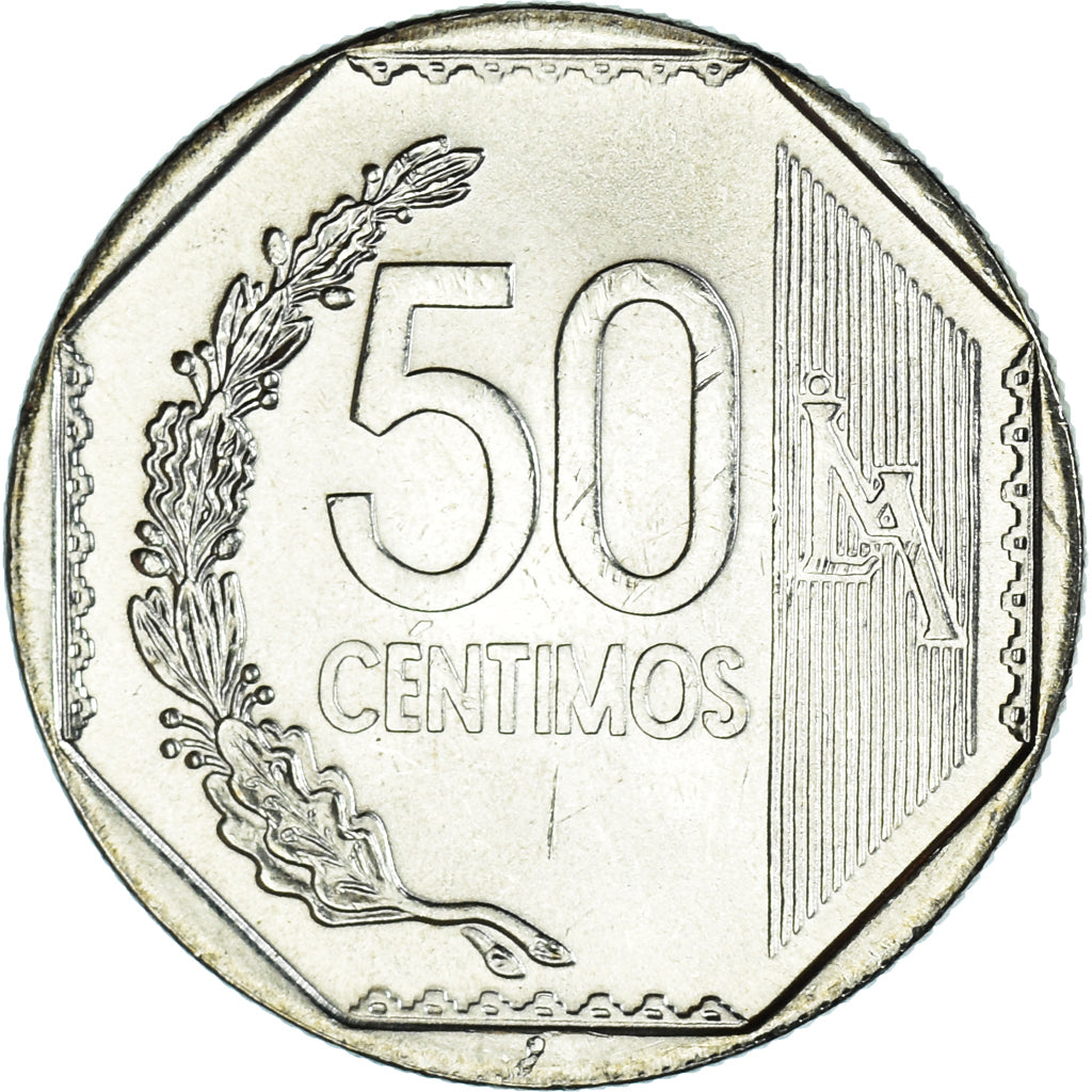 Moneda, Perú, 50 Centimos, 2015, SC, Cupronickel, KM:307.4