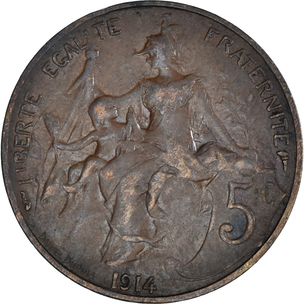 Coin, France, Dupuis, 5 Centimes, 1914, Paris, EF(40-45), Bronze, KM:842