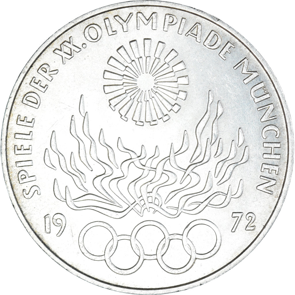 Coin, GERMANY - FEDERAL REPUBLIC, 10 Mark, 1972, Munich, AU(50-53), Silver