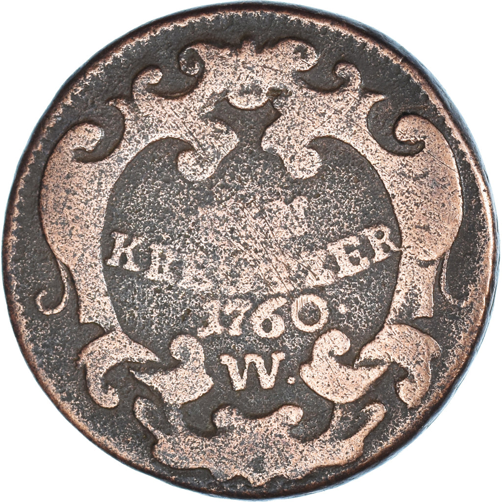 Coin, Austria, Maria Theresa, Kreuzer, 1760, VF(20-25), Copper, KM:1993